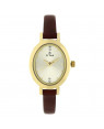 Titan Champagne Dial Brown Leather Strap Watch For Women 2599YL01