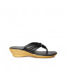 Paragon Black V-Strap Sandals For Women 7505