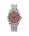 Fastrack Pink Dial Silver Stainless Steel Strap Watch 6046SM02