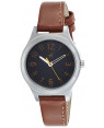 Fastrack Bare Basics Grey Dial Leather Strap Watch For Girls 6152SL03