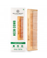 Bella Vita Organic Neem Wooden Comb Dual Teeth For Tangle free Curls and Healthy Scalp