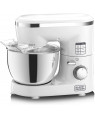 Black+Decker 1000W 6 Speed Stand Mixer with Stainless Steel Bowl, White/Silver - SM1000-B5