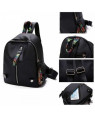 Black Nylon Fashion Letter Backpack For Girls 41001706