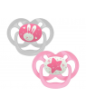 Dr. Brown's PA22003-INTL Advantage Pacifiers, Stage 2, Glow in the Dark, Pink, 2-Pack