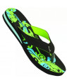 Paragon Black/Green Synthetic Printed Stimulus Slippers For Women 956