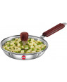 Hawkins Stainless Steel Frying Pan 26 cm with Glass Lid, Silver, Standard SSF26G