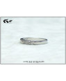 White Feathers Sunder Half Bezel Silver Band Ring (3 g) 