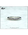 White Feathers Half Bezel Silver Band Ring (3g) For Women 
