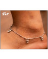White Feathers Pure Silver Butterfly Design Anklet for Women