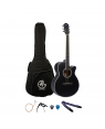 Manaslu MG2T 40Inch Black Semi-Acoustic Guitar with Package