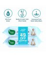Mother Sparsh 99% Pure Water Baby Wipes COMBO, 144 Pcs
