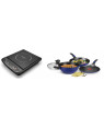 Pigeon Crest Induction Safe Cookware Set, Blue with 1800 W Induction Cooktop Combo 4pcs