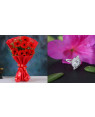 Combo Red Elegance Gerbera Bouquet Flowers + Ring 8