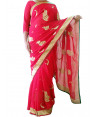 Red Saree with Thread Work