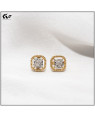 White Feathers Cluster Diamond Ear Stud for Women