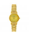 Sonata Champagne dial golden stainless steel strap watch-8976YM09
