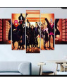 5 Piece Panel Wall Hang One Piece Anime Strawhat Crew 1 Canvas Art on Vinyl Forex Print with Frame by Om Suva Trades