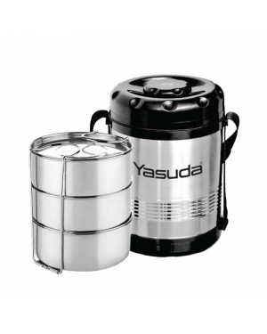 Yasuda YS-LB4S SLEEK Lunch Box 4 Container Stainless Steel Outer Body 