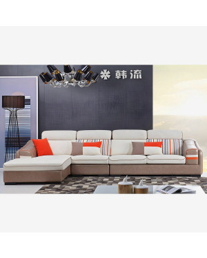 Q&U Furniture - Brown Color Leather Right Corner Sofa- 20196R