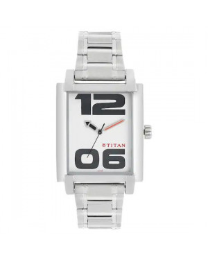 Titan White Dial Silver Stainless Steel Strap Watch 1593SM01