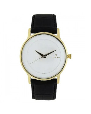 Ttian White Dial Black Leather Strap Watch 1672YL01