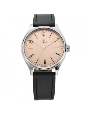 Ttian Workwear Watch with Champagne Dial & Black Leather Strap 1802SL03