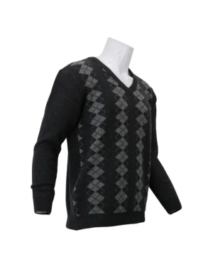 Knitted Woolen High Neck For Men- Dark Grey