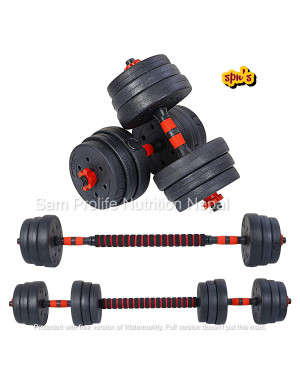 SPN's 20 Kg Dumbbell With Barbell Connector Set