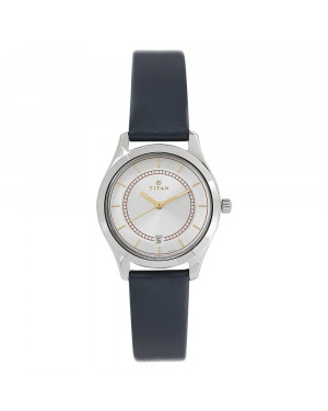 Titan Workwear Watch with White Dial & Stainless Steel Strap For Women 2596SL01