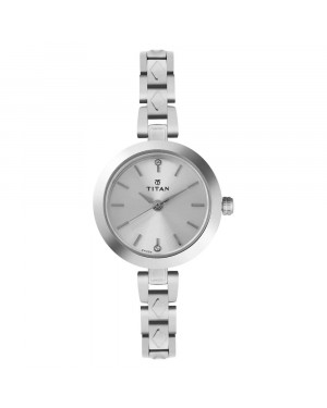 Titan Silver Dial Silver Stainless Steel Strap Watch For Women 2598SM01