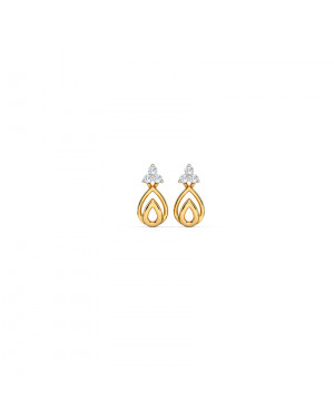 White Feathers Glorious Trine Diamond Stud Earrings for women