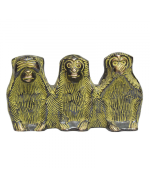 Seven Chakra Handicraft - 3 Monkeys Dark Color Statue