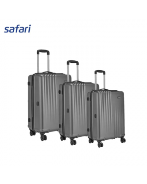 Safari Ryder 8 Wheels Hard Luggage | 100% Polycarbonate Shell | Anti Theft Secure Zipper | TSA Lock | Gunmetal Combo Set (SxMxL)