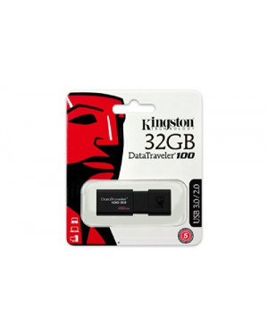 Kingston Digital 32GB 100 G3 USB 3.0 DataTraveler Capless Slider Pen Drive
