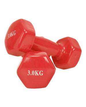 3Kg Hex Vinyl Coated Dumbbell - 1 Pair- Color May Vary