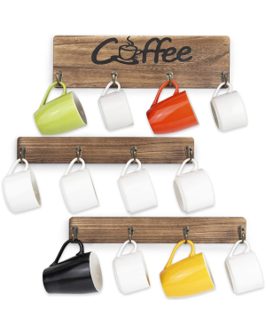 Ressence Decor - 3pc Coffee Mug Wall Rack, Cup Holder
