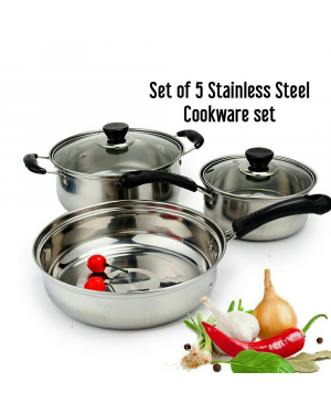 Laughing Buddha - 3 Pcs Cookware Set Stainless Steel