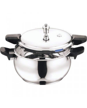 Vinod 18/8 Stainless Steel Outer Lid Magic Pressure Cooker - 3.5 L with Pressure Cooker Lid, Straining Lid and Glass lid (Induction and Gas Stove Friendly), Silver