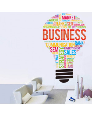 BUSINESS bulb word cloud, business concept Wall Sticker