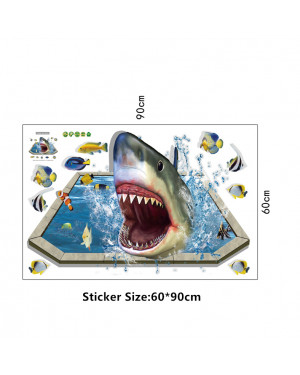 Ocean World Shark 3D Wall Stickers Floor Sticker Wall Art Decor