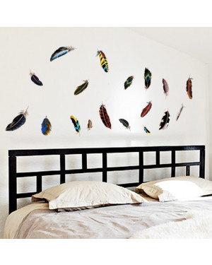 Lucky Colorful feather wall stickers Home Decal 43001312 