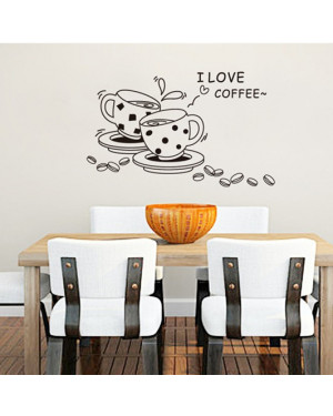 I Love Coffee Removable Cafe Decoration Wall Sticker 43001358 