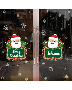 Santa Claus Snowflake Welcome Window Glass Doors Wall Decoration Stickers 43001363 