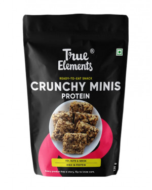 True Elements Protein Crunchy Minis 125g - Protein Bars | Chikki Bars | Filled with 73% Nuts & Seeds