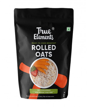 True Elements Rolled Oats 500g - High-Fibre Breakfast Essentials | Gluten Free Rolled Oats | Diet Food