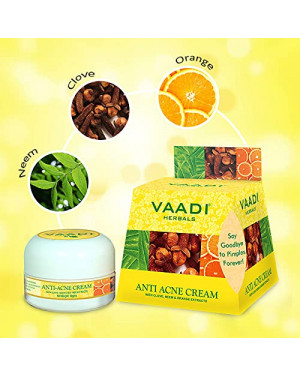 Vaadi Herbals Value Anti Acne Cream, Clove and Neem Extract, 30g