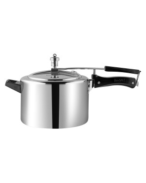Kraft Aluminium Classic Inner Lid Pressure Cooker- 5 litres Capacity/Gas Stove and Induction Base Friendly/Healthy Cooking/ISI Certified - silver