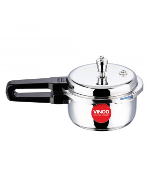Vinod Platinum Triply Stainless Steel Outer Lid Pressure Cooker | Induction Base Pressure Cooker 3 Litre capacity - ISI certified, Silver