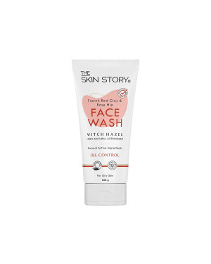 The Skin Story French Red Clay Facewash for Oily Skin |Pollution Control & Deep Cleansing | French Red Clay & Rosehip Oil | 100g