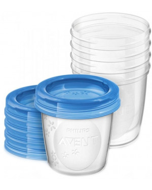 Philips AVENT SCF619/05 Reusable Breast Milk Storage Cups and Lids